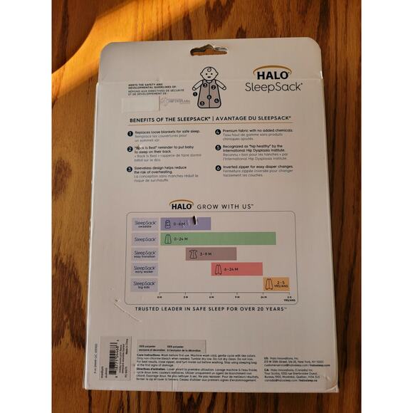 HALO SleepSack Baby size M 6-12 Mos WEARABLE BLANKET Micro-Fleece ~ New in Box - Picture 2 of 2